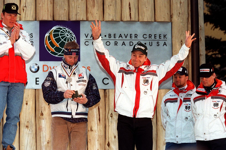 WM Vail 1999 mit Alexandra Meissnitzer, Michaela Dorfmeister, Renate Götschl, Hermann Maier, Stefanie Schuster © GEPA pictures / Michael Riedler